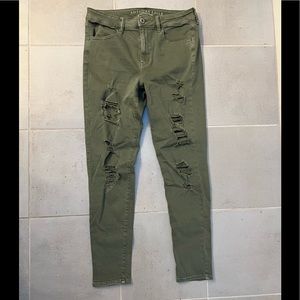 Olive American Eagle High Rise Jeggings